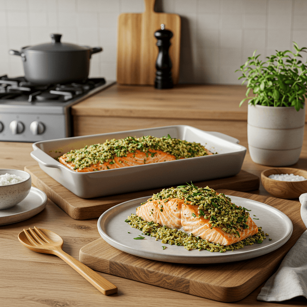 Oven-Roasted Salmon with Buttery Herb Crust