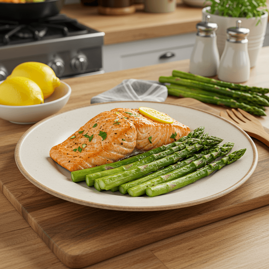 Pan-Seared Lemon Herb Salmon with Asparagus