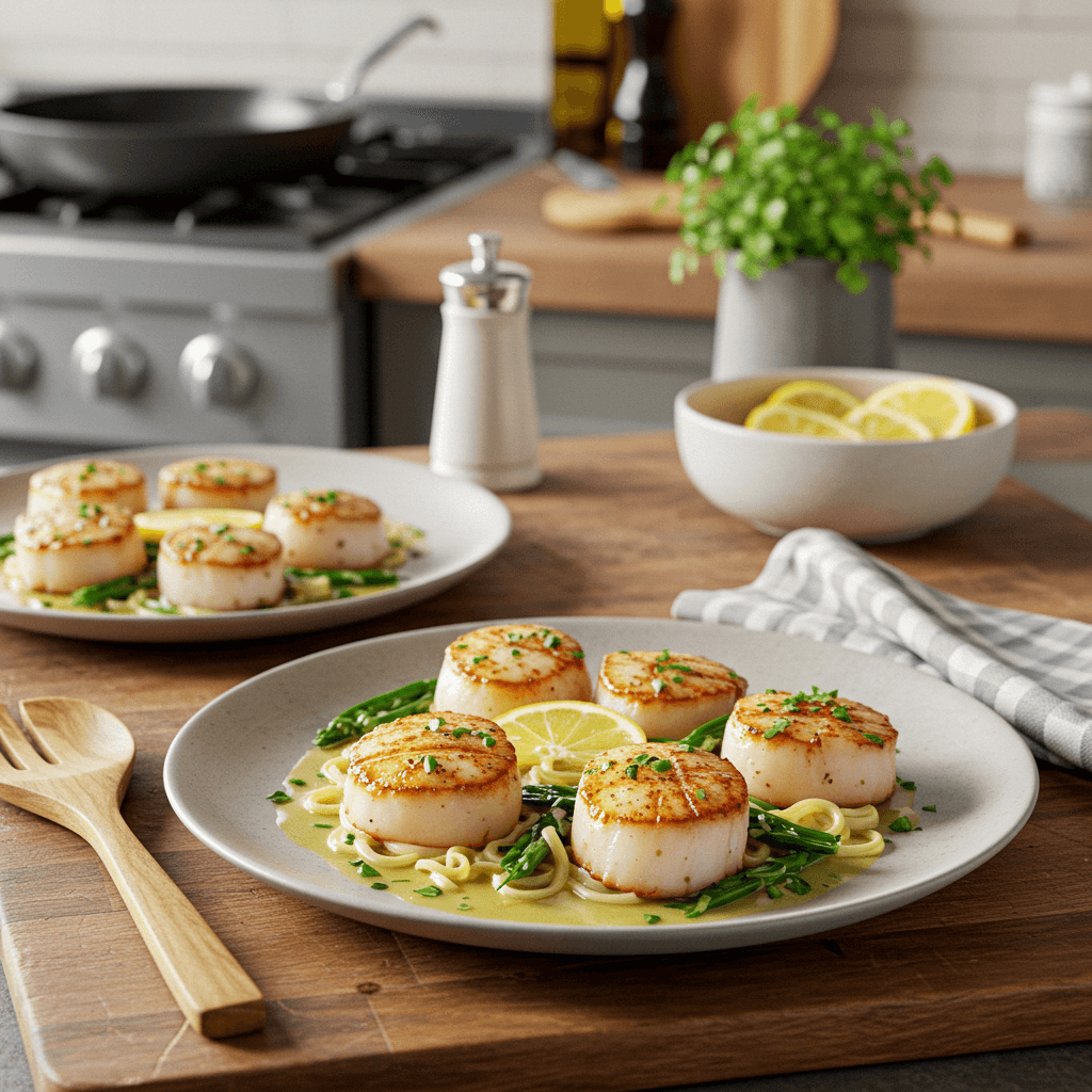Pan-Seared Scallops with Garlic Herb Butter Sauce