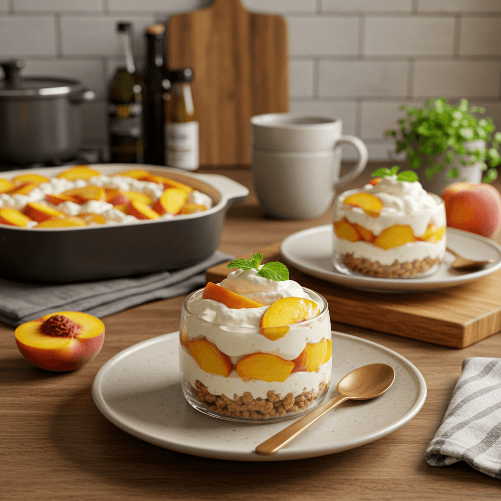 Peach and Cream Cheese Parfait Delight