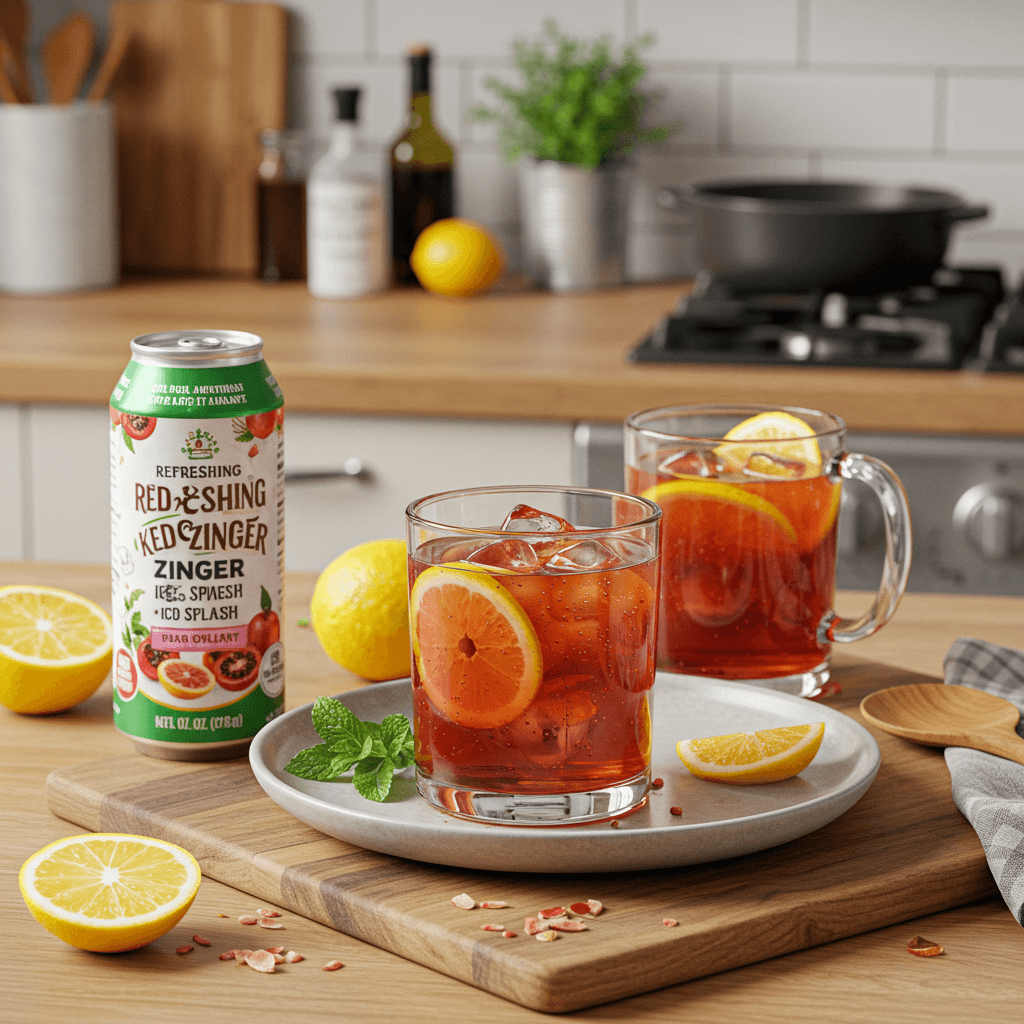 Refreshing Red & Lemon Zinger Iced Tea Splash