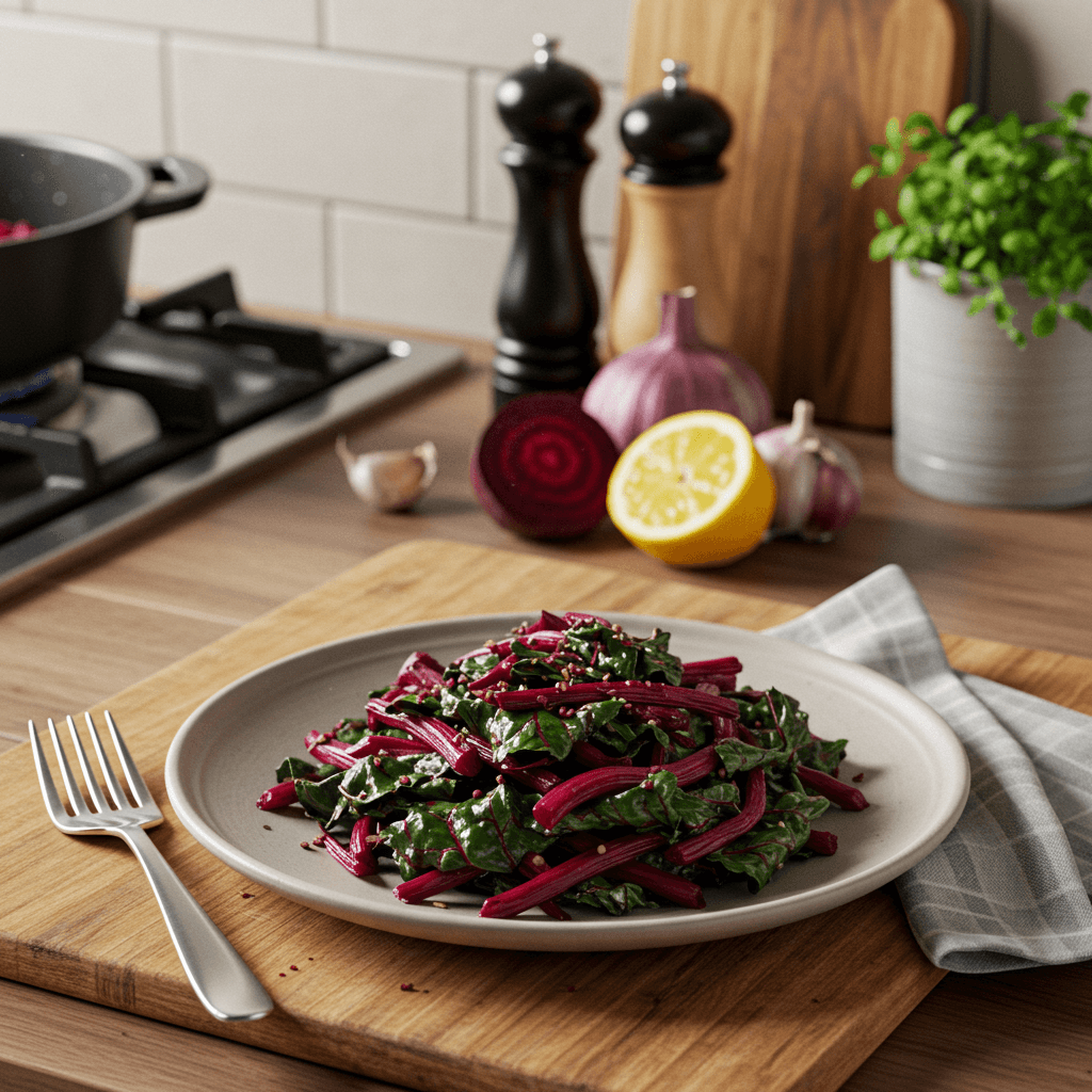 Sautéed Beet Greens with Garlic and Lemon