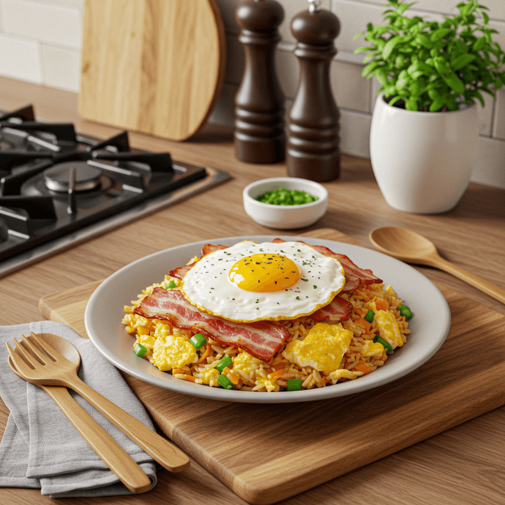 Savory Bacon and Egg Fried Rice Delight