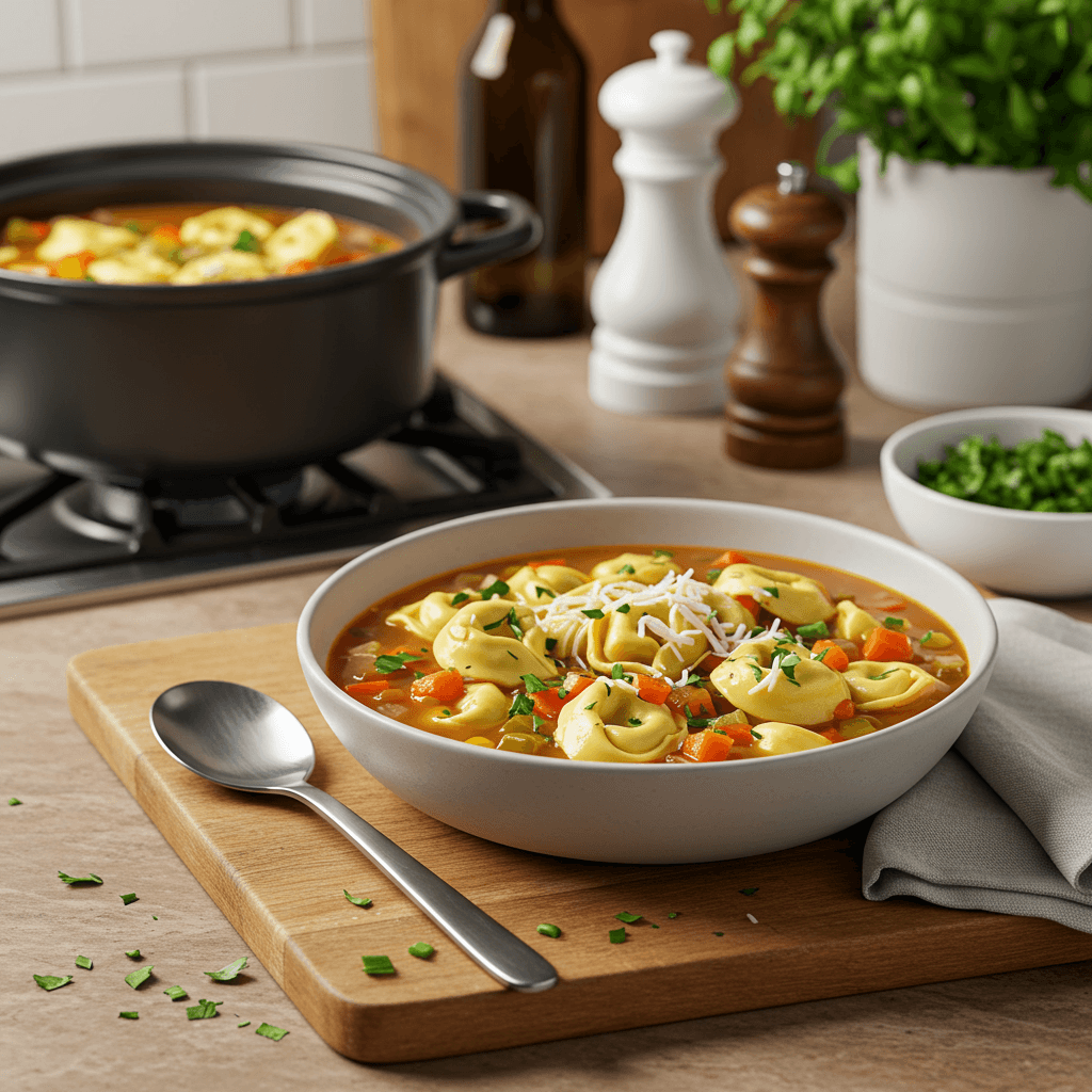 Savory Crock Pot Italian Tortellini Soup