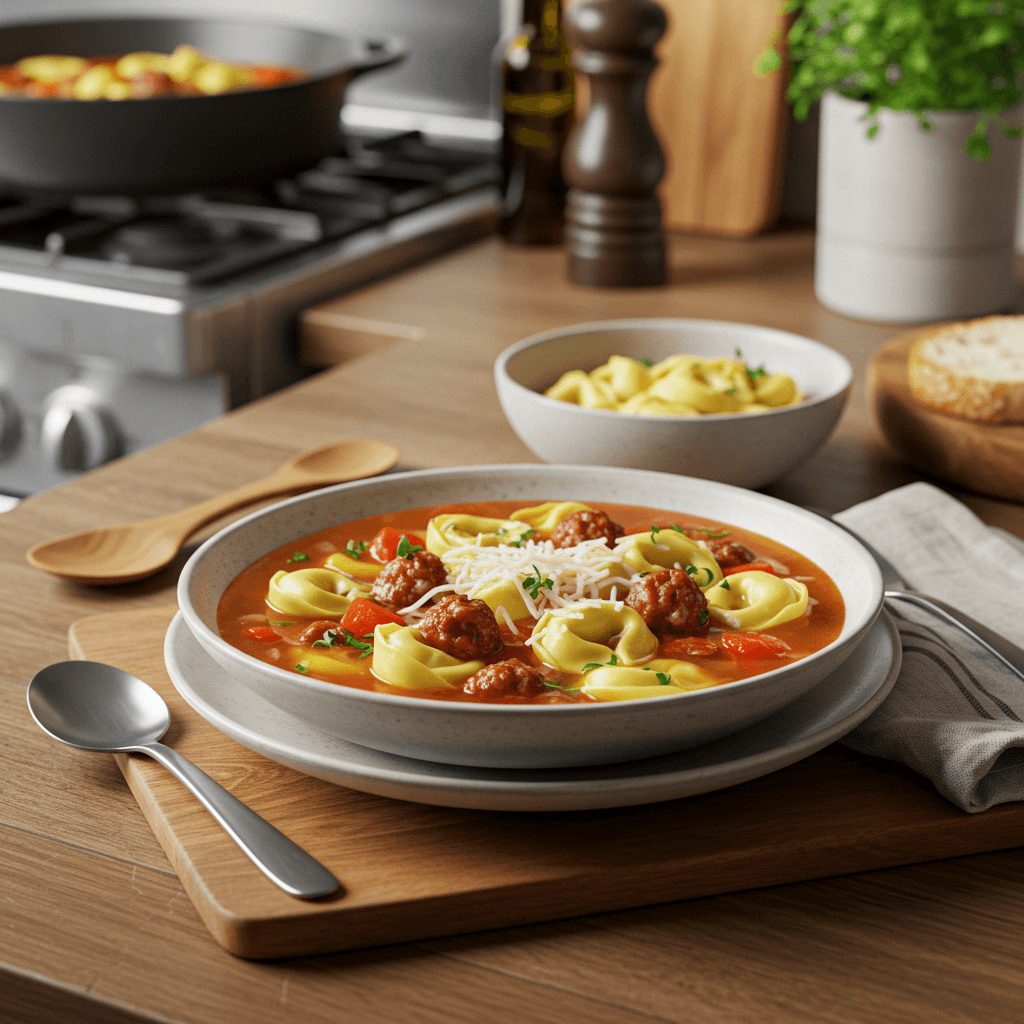 Savory Italian Sausage Tortellini Soup