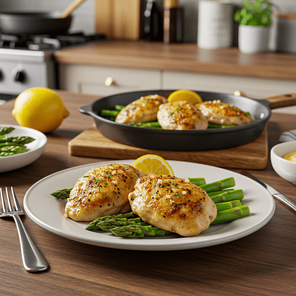 Savory Lemon Herb Chicken with Garlic Butter Asparagus
