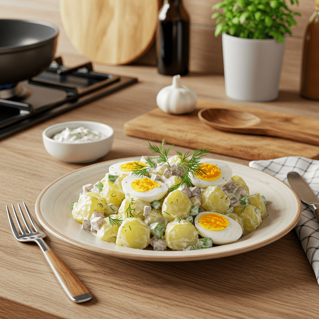 Savory Potato and Egg Salad with Creamy Dill Dressing