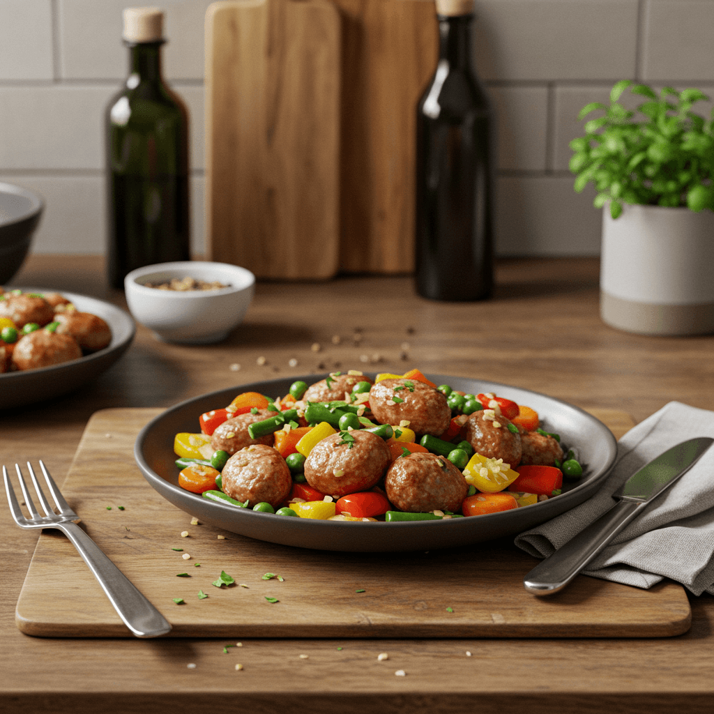 Savory Stove-Top Ground Meat Sausage & Veggie Ensemble