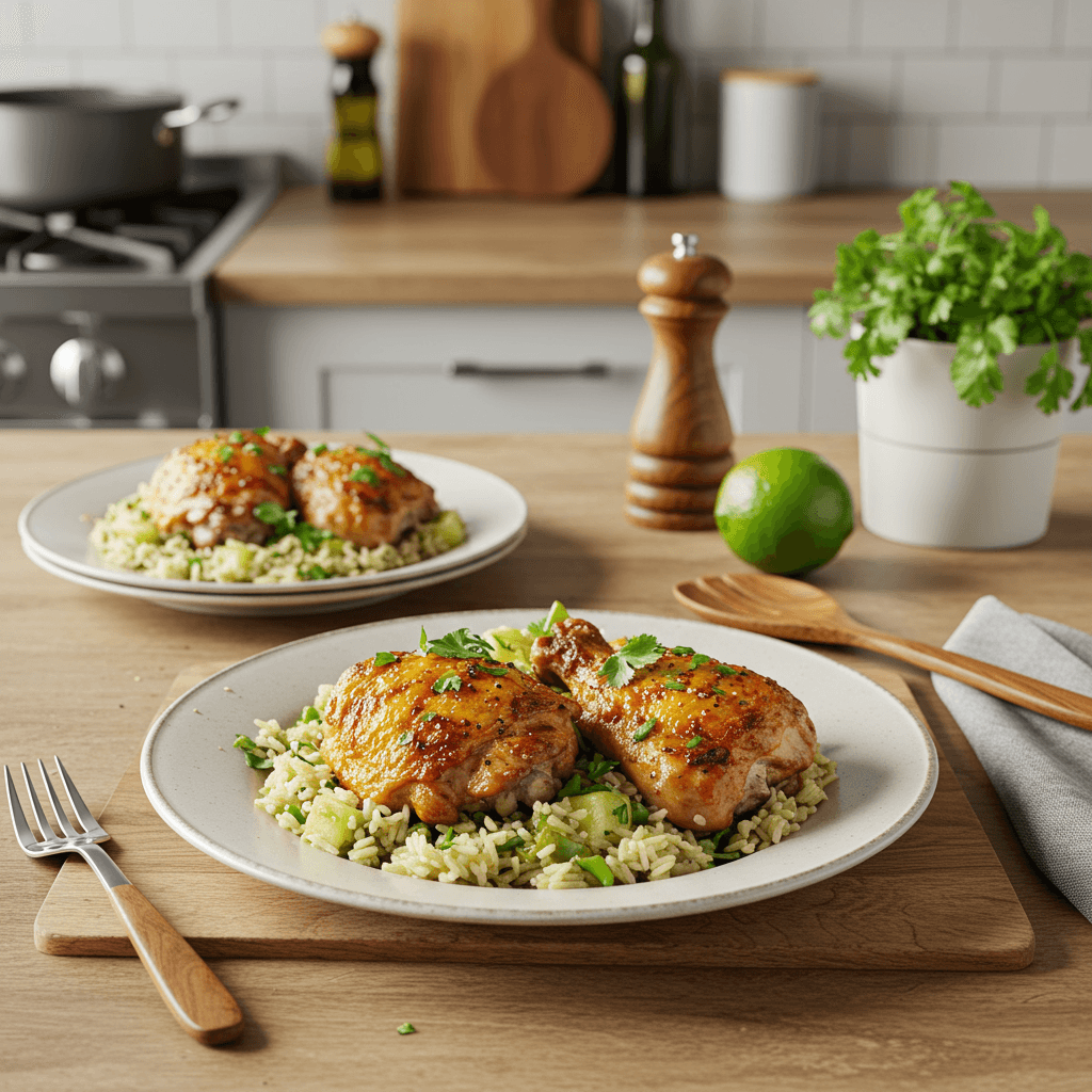 Spiced Chicken Thighs with Cilantro Lime Rice