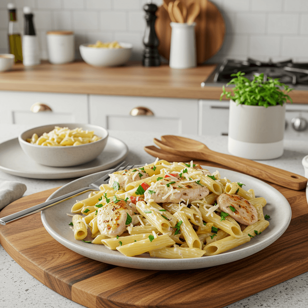 Stove-Top Chicken Caesar Pasta Delight