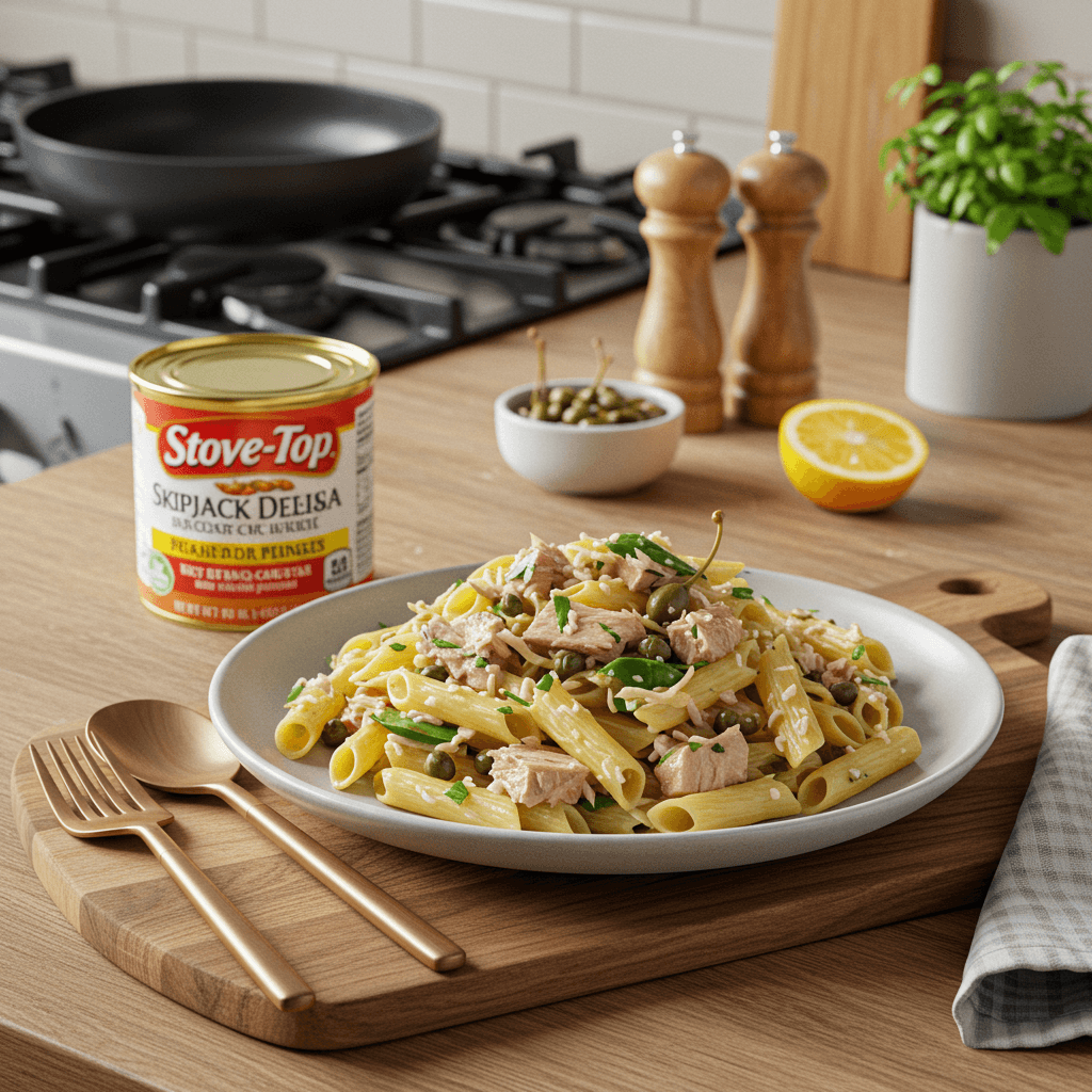 Stove-Top Skipjack Tuna and Capers Pasta Delight