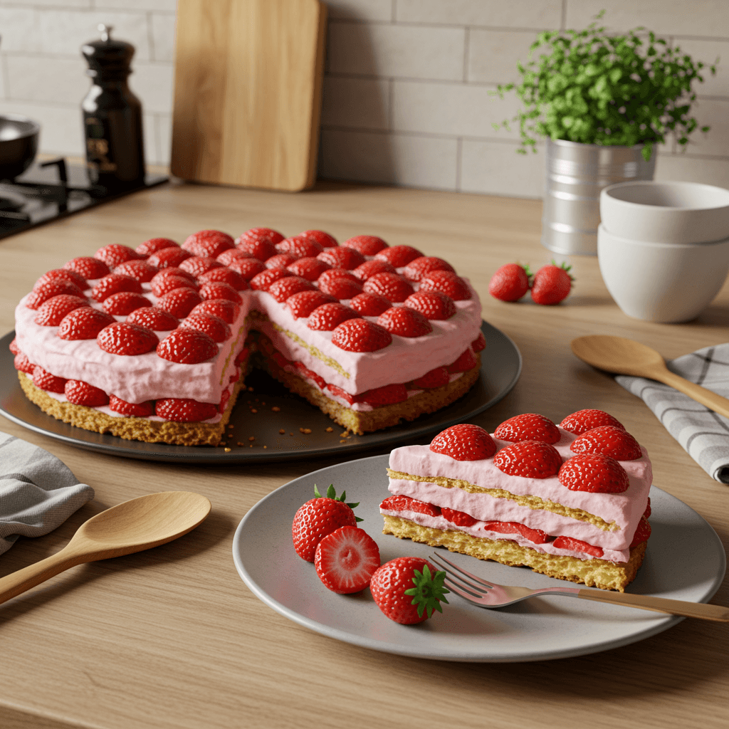 Strawberry Layered Delight Cake