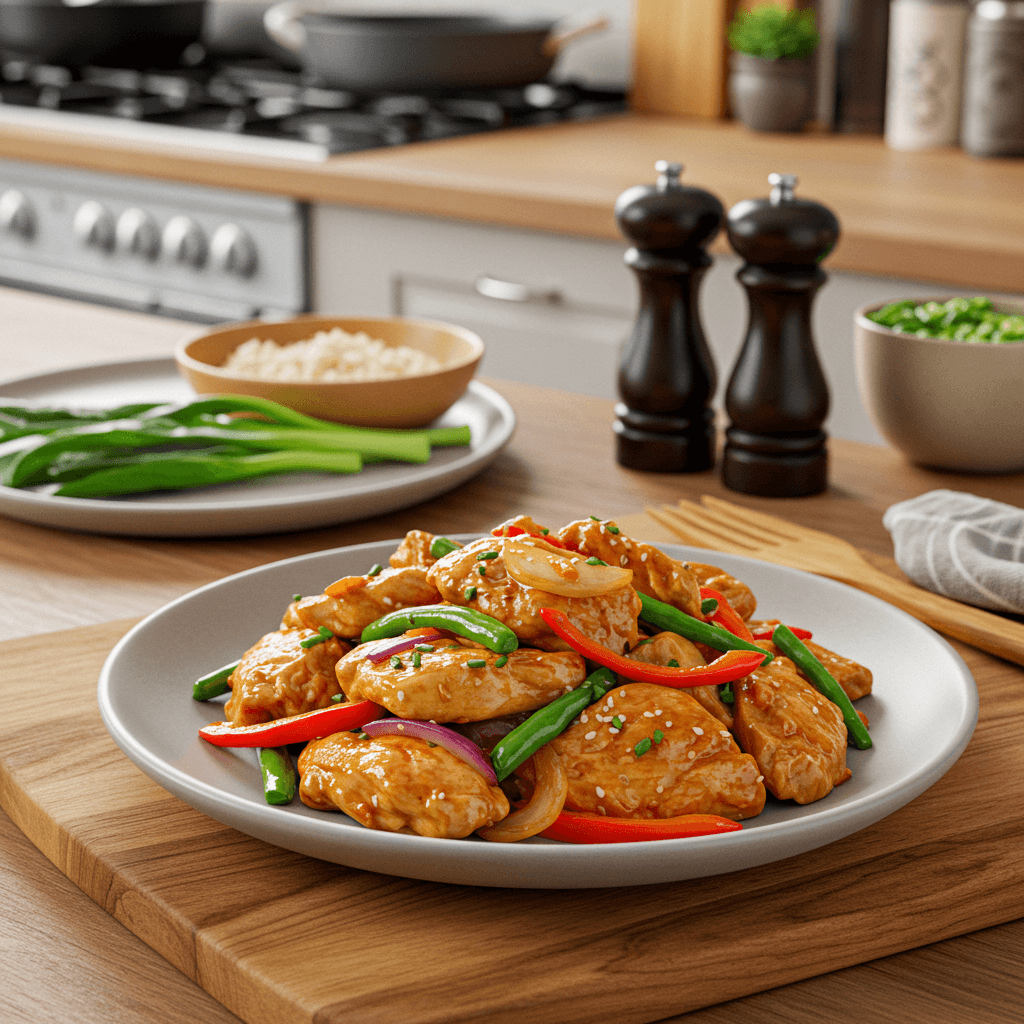 Sweet and Spicy Honey Garlic Chicken Stir Fry