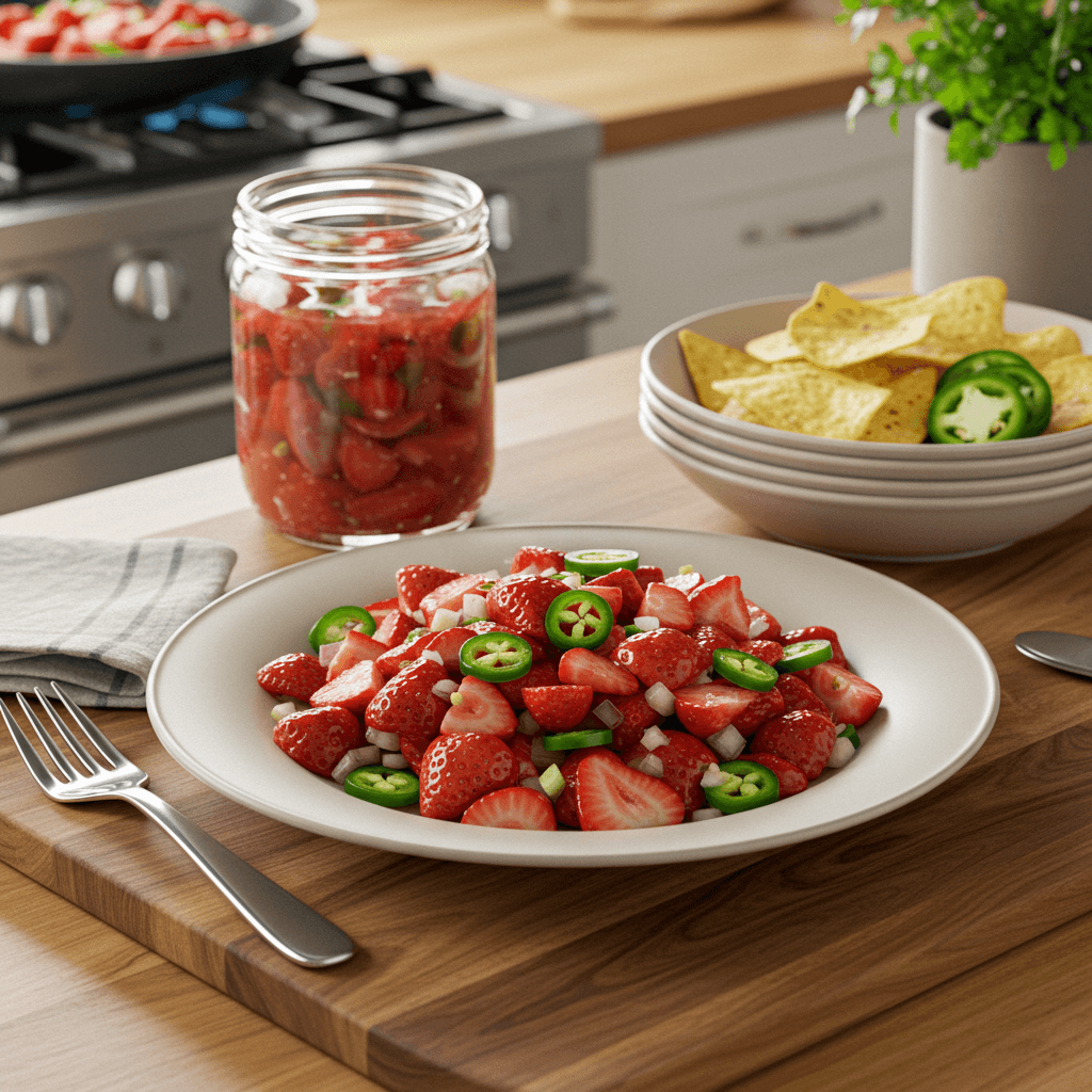 Sweet and Spicy Strawberry Jalapeño Salsa