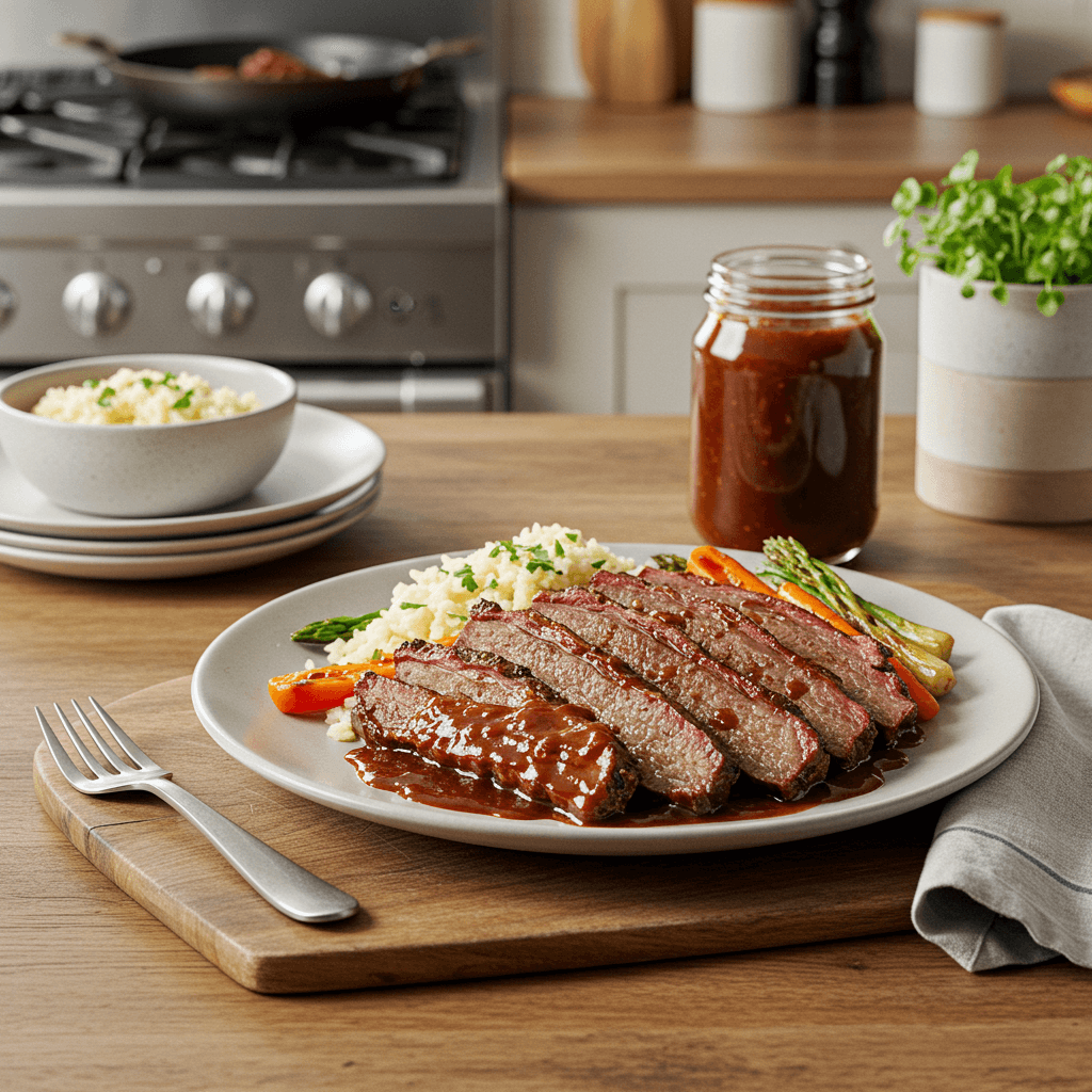 Tender Slow-Cooked Brisket with Tangy BBQ Chili Sauce