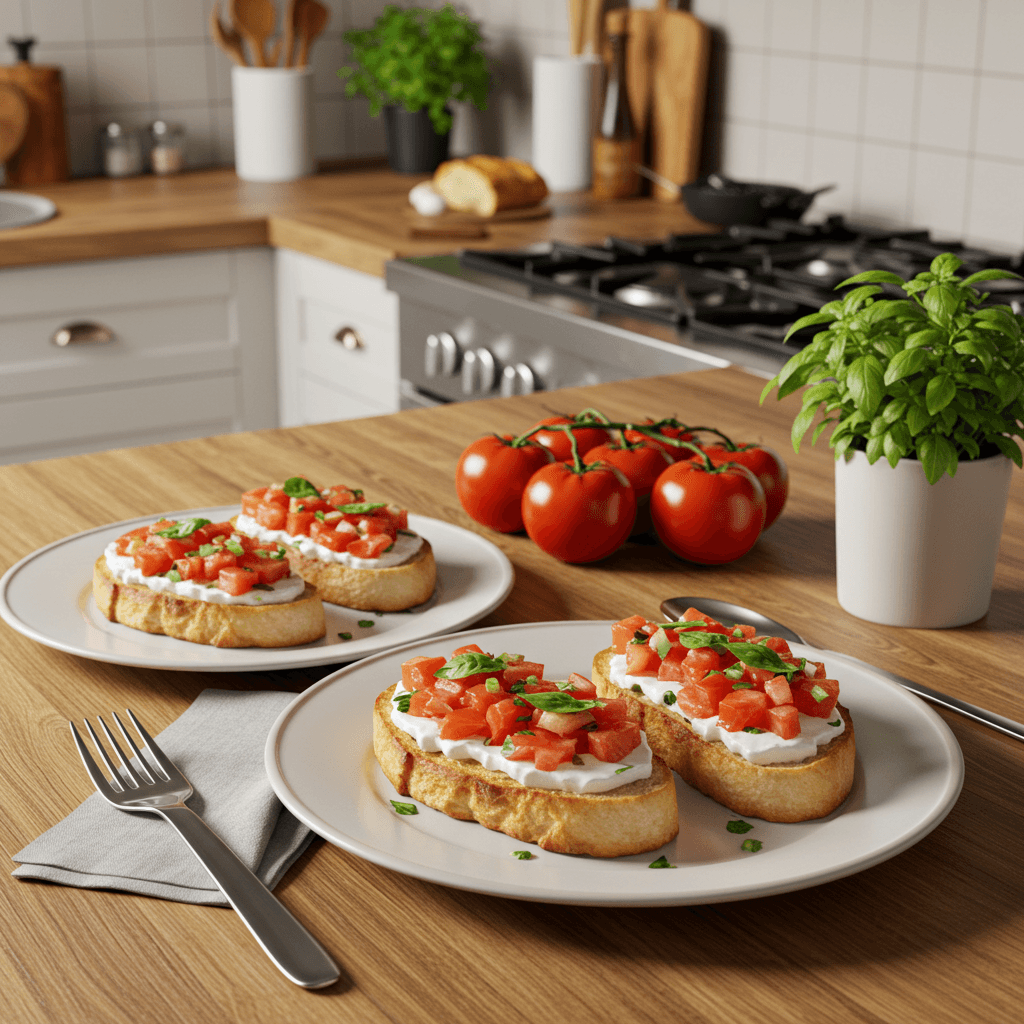Tomato Basil Bruschetta with Mozzarella