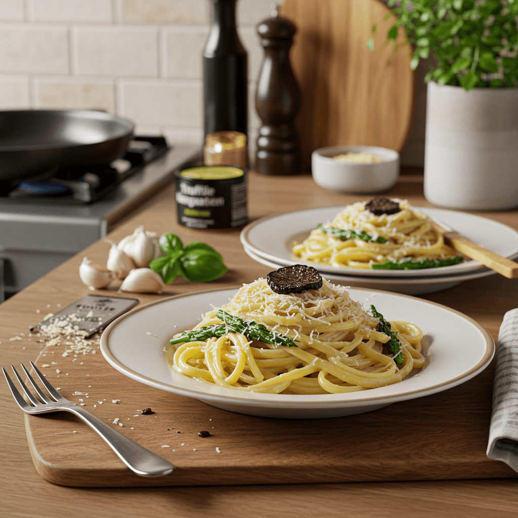 Truffle-Infused Creamy Garlic Parmesan Pasta