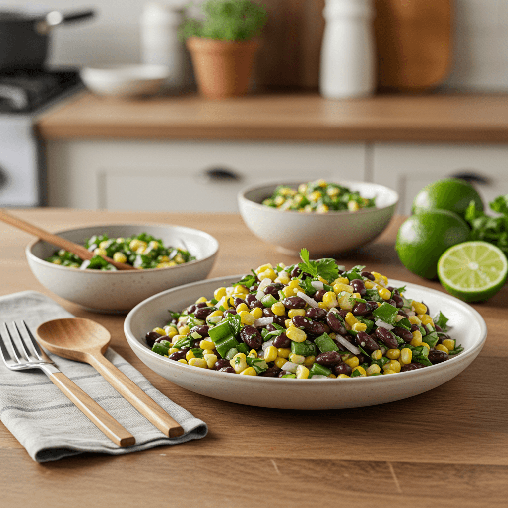 Zesty Black Bean & Corn Salad with Cilantro Lime Dressing