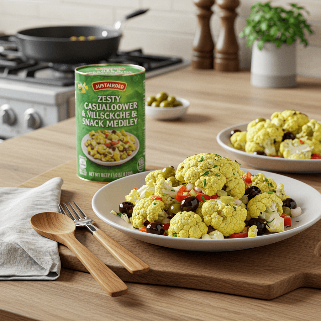 Zesty Cauliflower and Olive Snack Medley