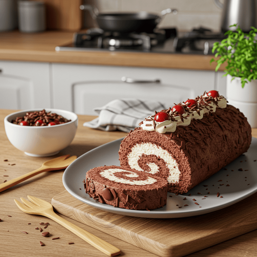 Black Forest Cake Roll – Home Cooking Adventure