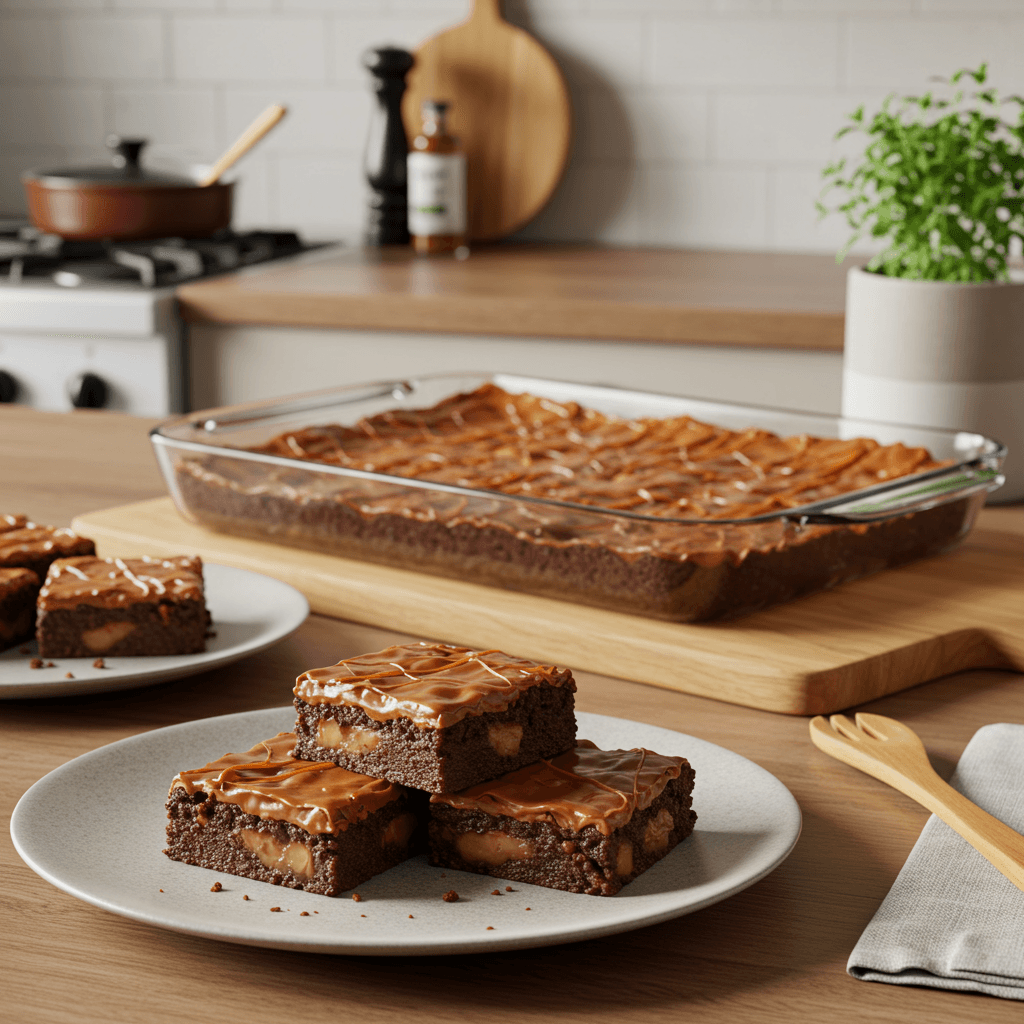 Caramel Brownies Made With 5 Easy Ingredients