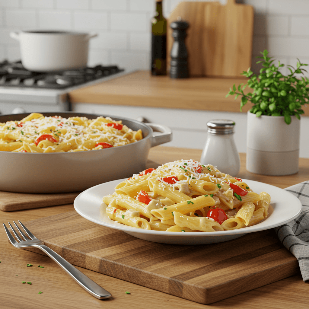 Cheesy Garlic Pasta Delight in the Microwave