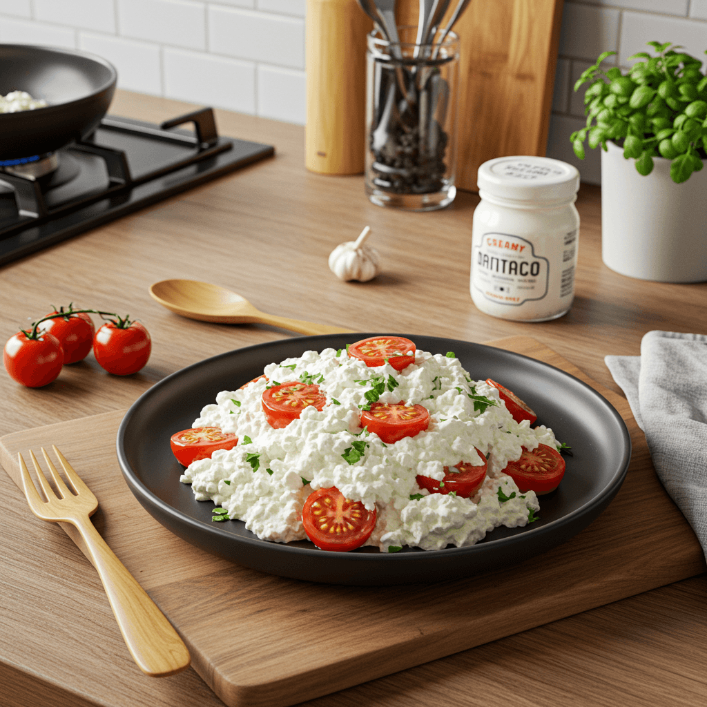 Creamy Cottage Cheese and Cherry Tomato Spicy Delight
