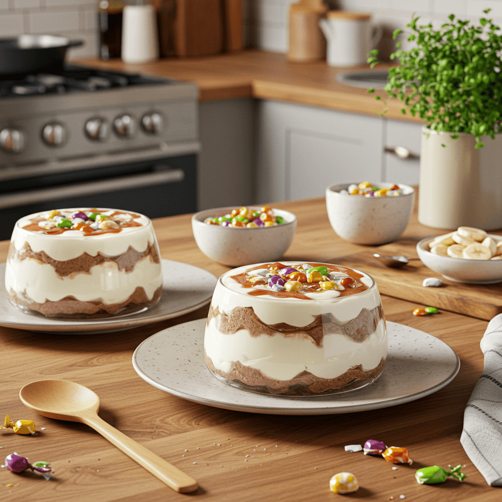 Decadent Layered Yogurt Parfait with Candy Crunch