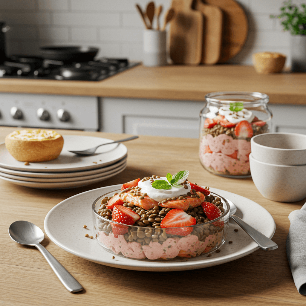 Decadent Lentil and Bean Salmon Strawberry Parfait
