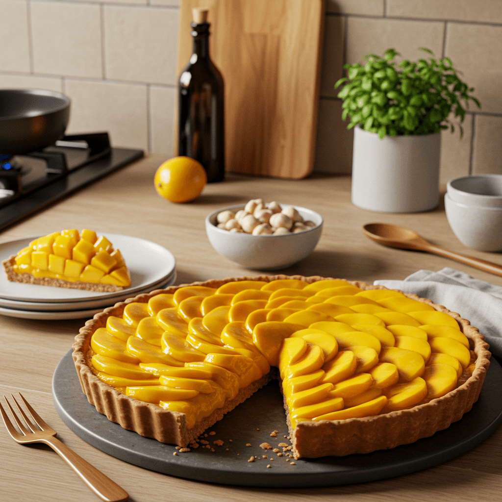 Decadent Mango Macadamia Nut Tart