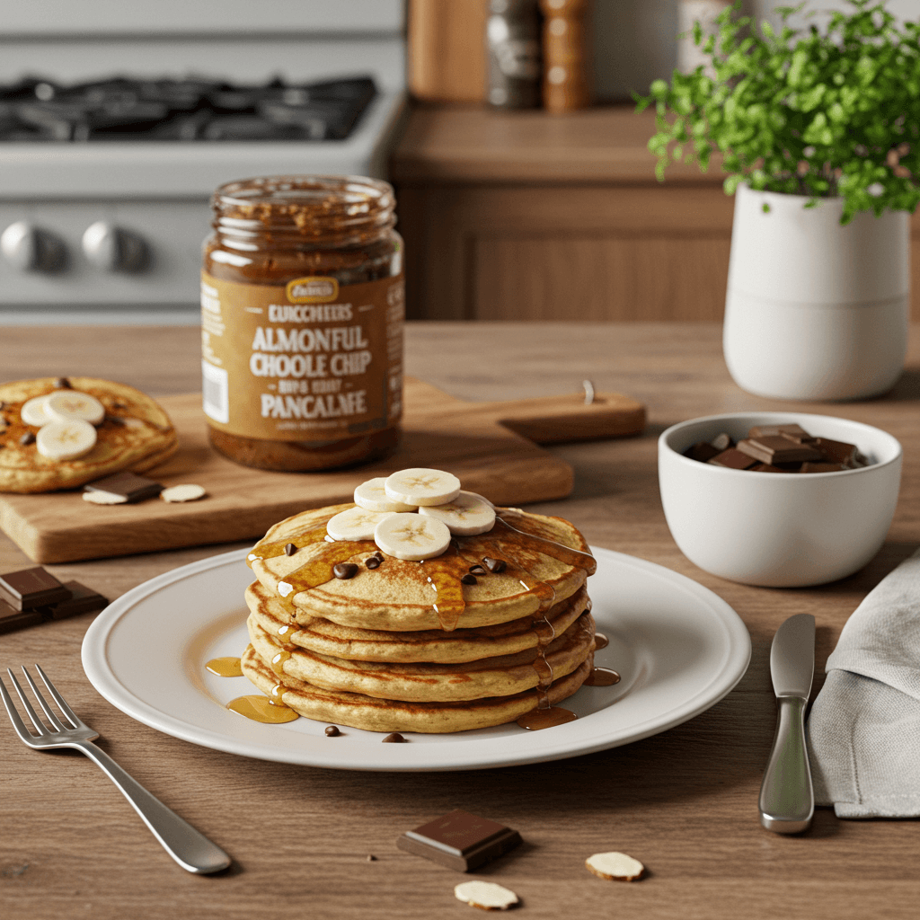 Delightful Almond Butter Chocolate Chip Pancakes