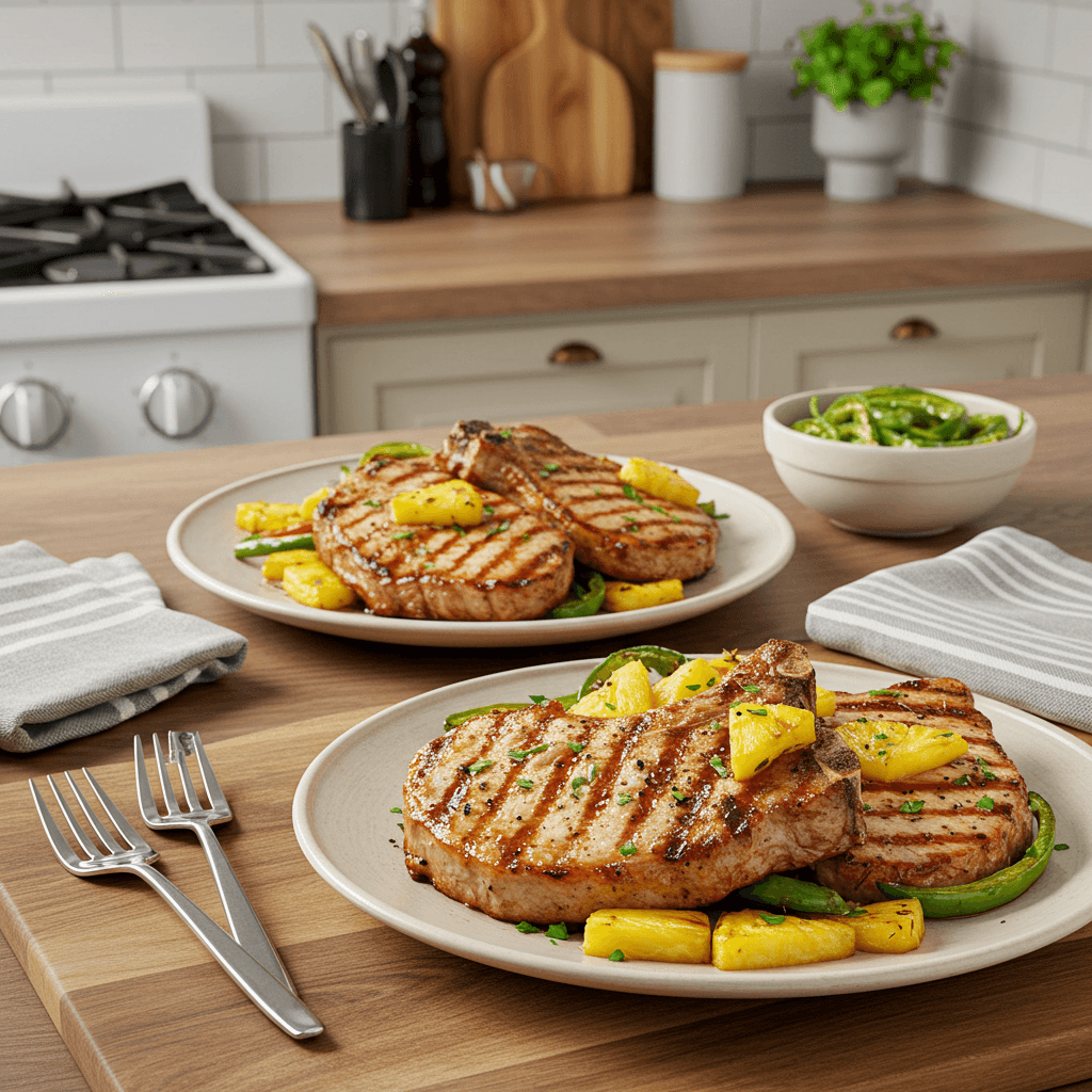 Grilled Chipotle Pineapple Pork Chops