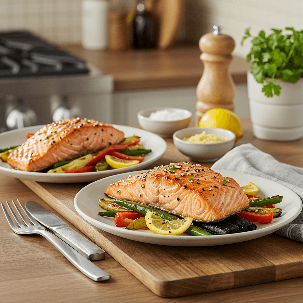 Grilled Citrus-Soy Glazed Salmon on Charcoal