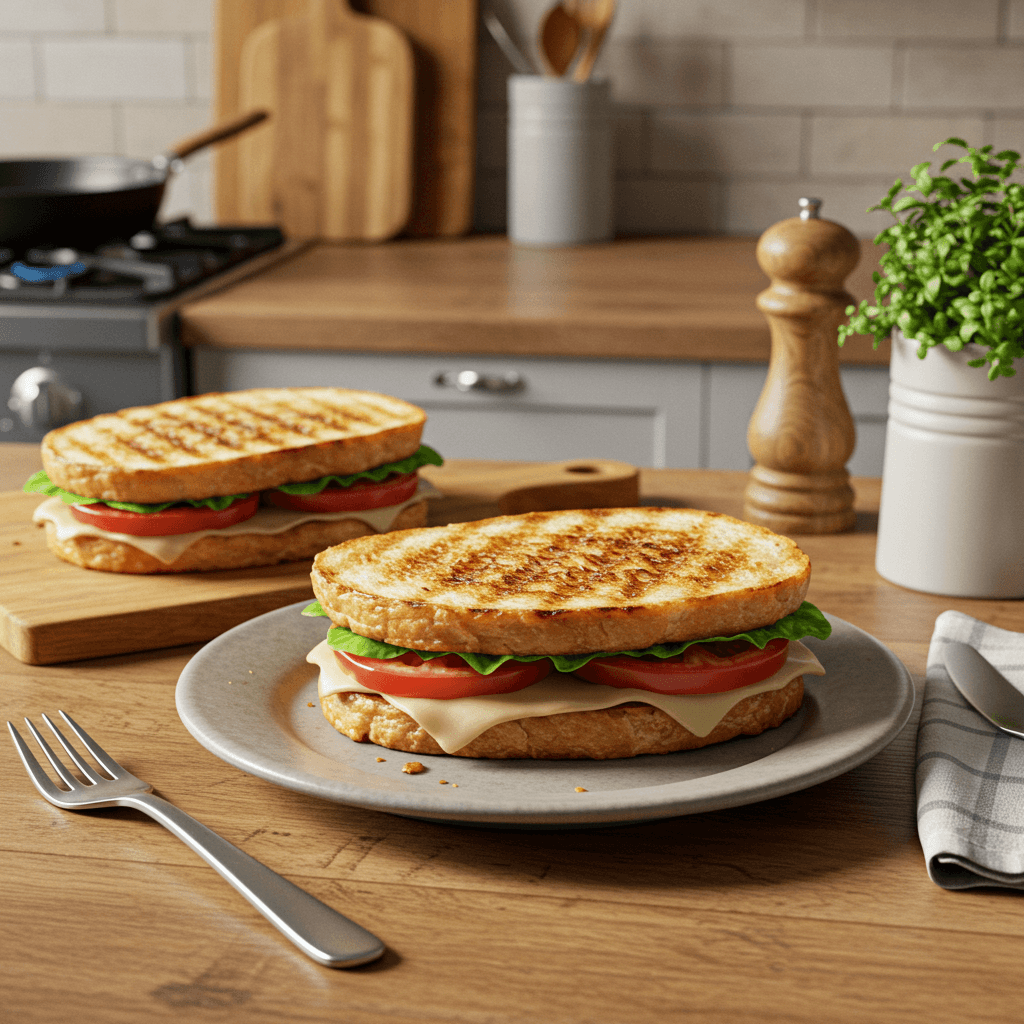 Hearty Double-Bread Tomato Grilled Sandwich