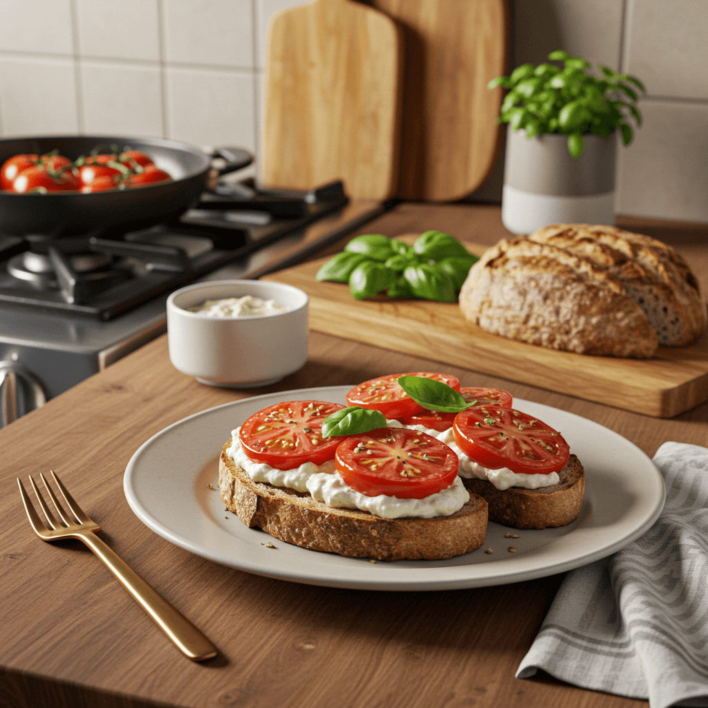 Heirloom Tomato and Ricotta Sourdough Toast