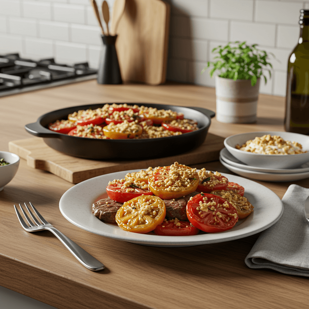Heirloom Tomato & Beefsteak Delight with Parmesan Crumble