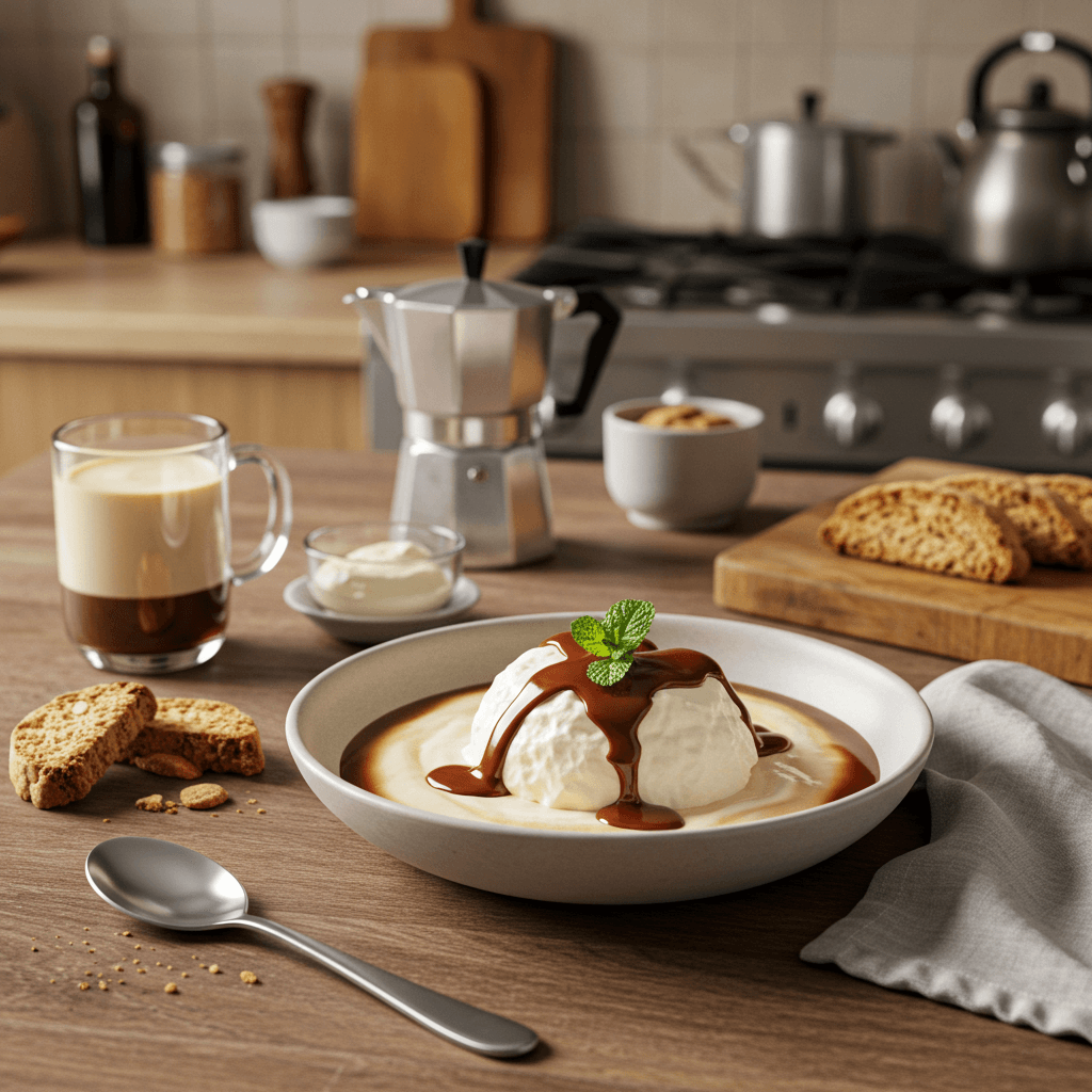 Indulgent Italian Affogato with Amaretti & Biscotti