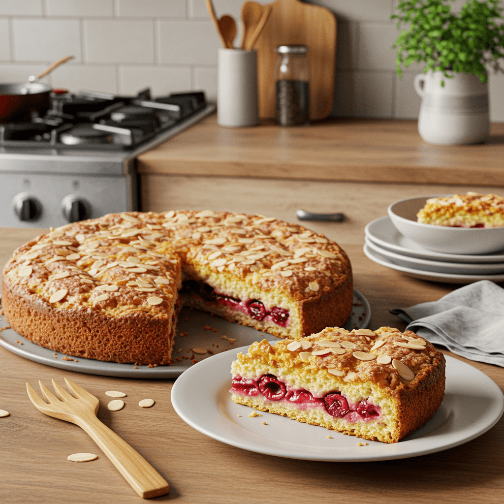 Irresistible Cherry Almond Cake Delight