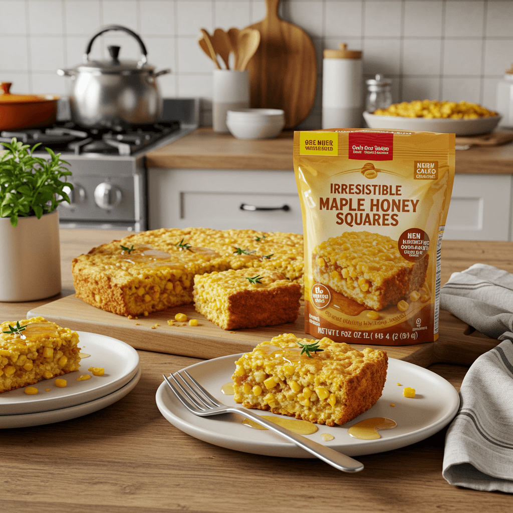 Irresistible Maple Honey Corn Cake Squares