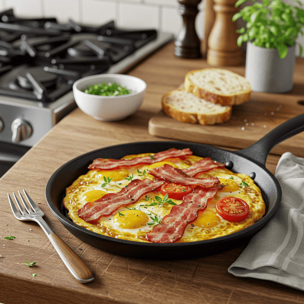 Irresistible Pan-Fried Bacon & Herb Breakfast Skillet