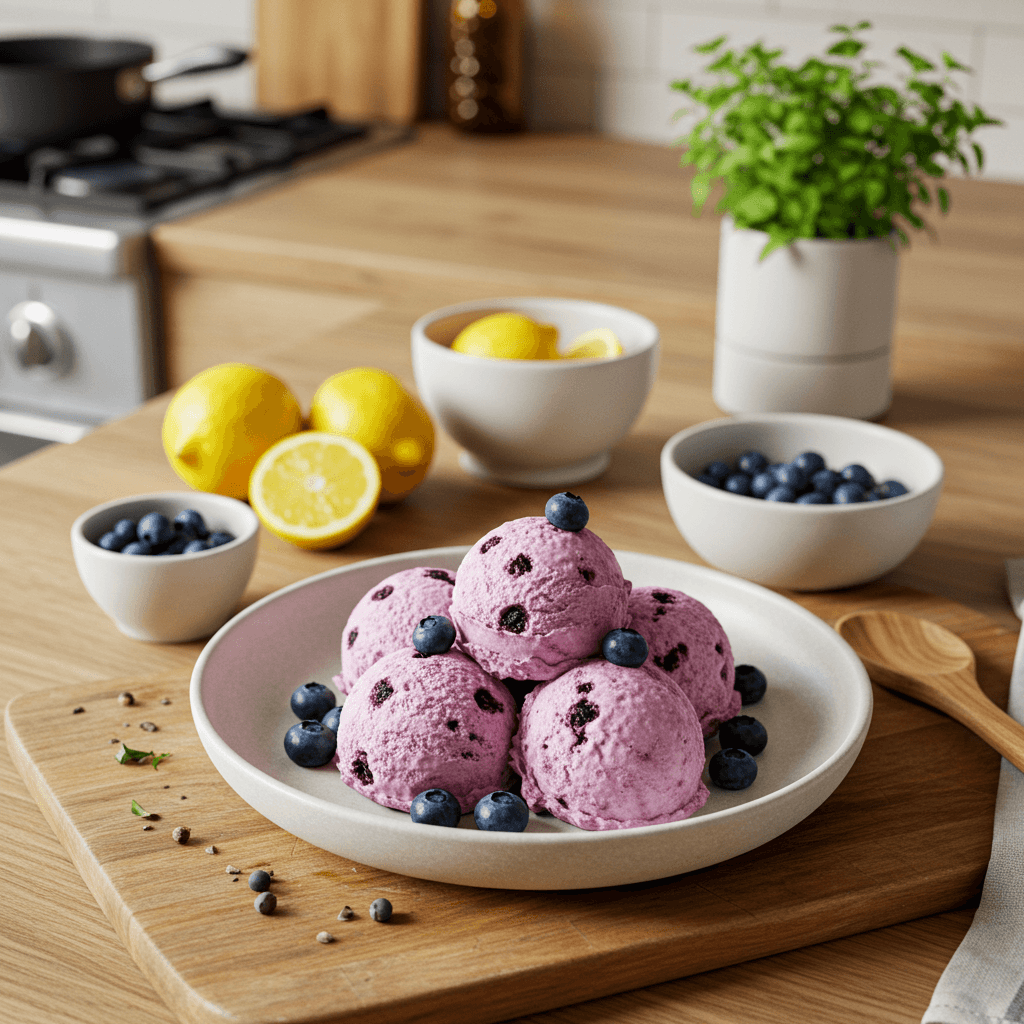 Lemon Blueberry Ice Cream – Barefeet in the Kitchen