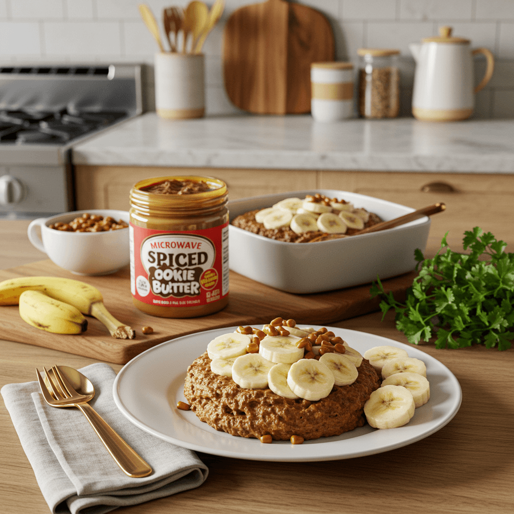 Microwave Spiced Cookie Butter Banana Delight