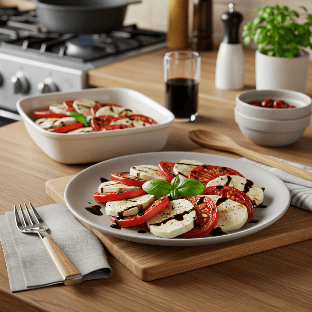 Oven-Baked Caprese Delight with Balsamic Glaze