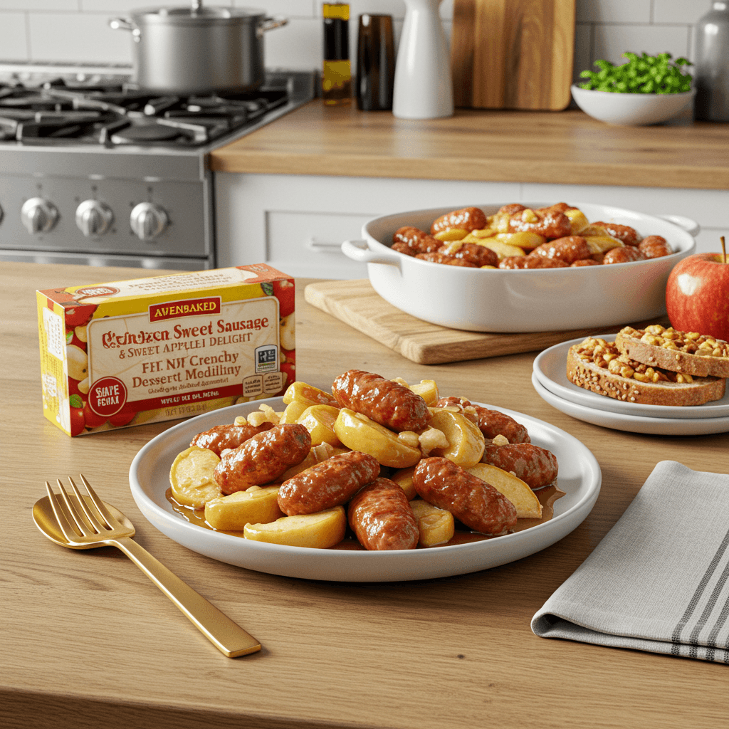 Oven-Baked Chicken Sausage & Sweet Apple Delight with Crunchy Dessert Medley