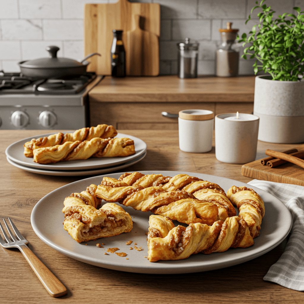 Oven-Baked Cinnamon Sugar Butter Puff Pastry Twists