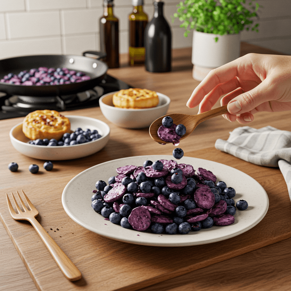 Oven-Roasted Blueberry Chips with Vinegar Splash