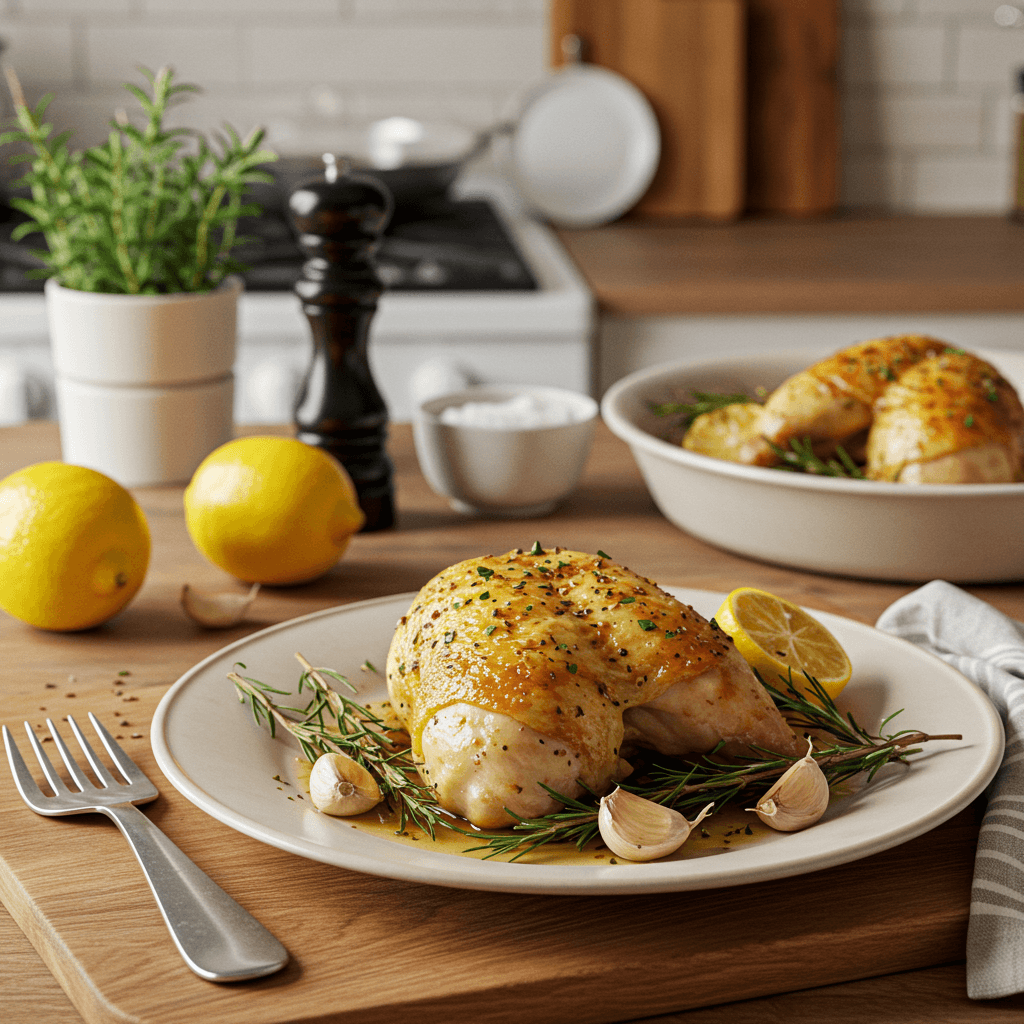 Oven-Roasted Herbed Lemon Chicken with Garlic