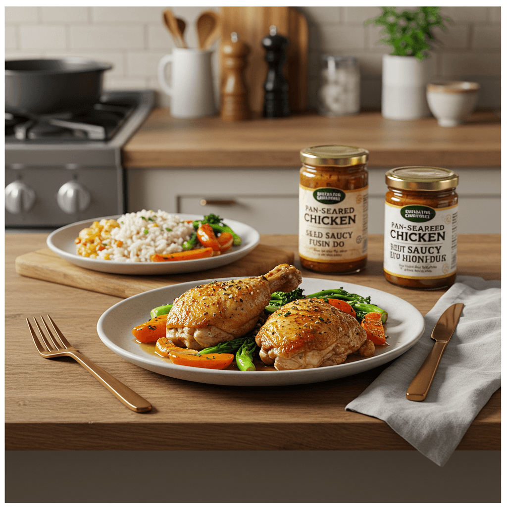 Pan-Seared Chicken with Saucy Fusion Duo