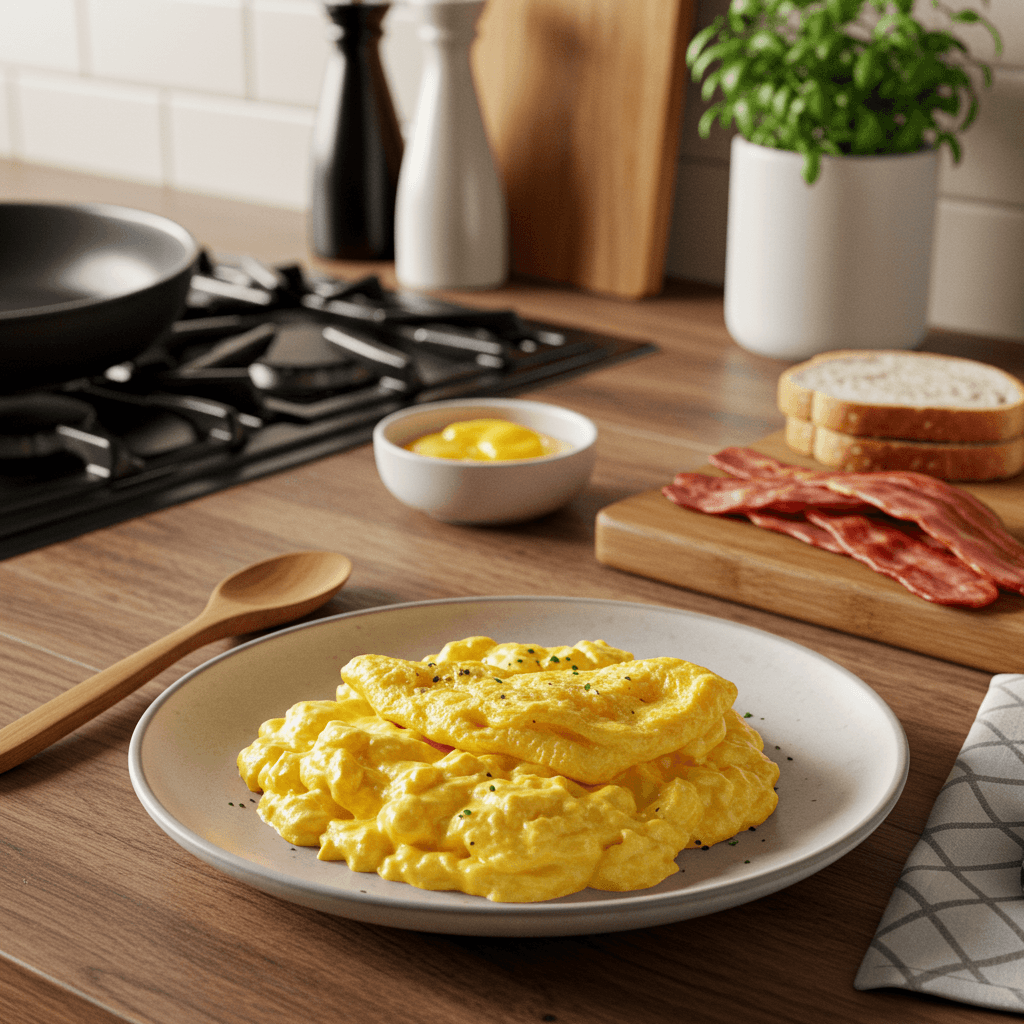 Perfectly Fluffy Scrambled Eggs with Clarified Butter