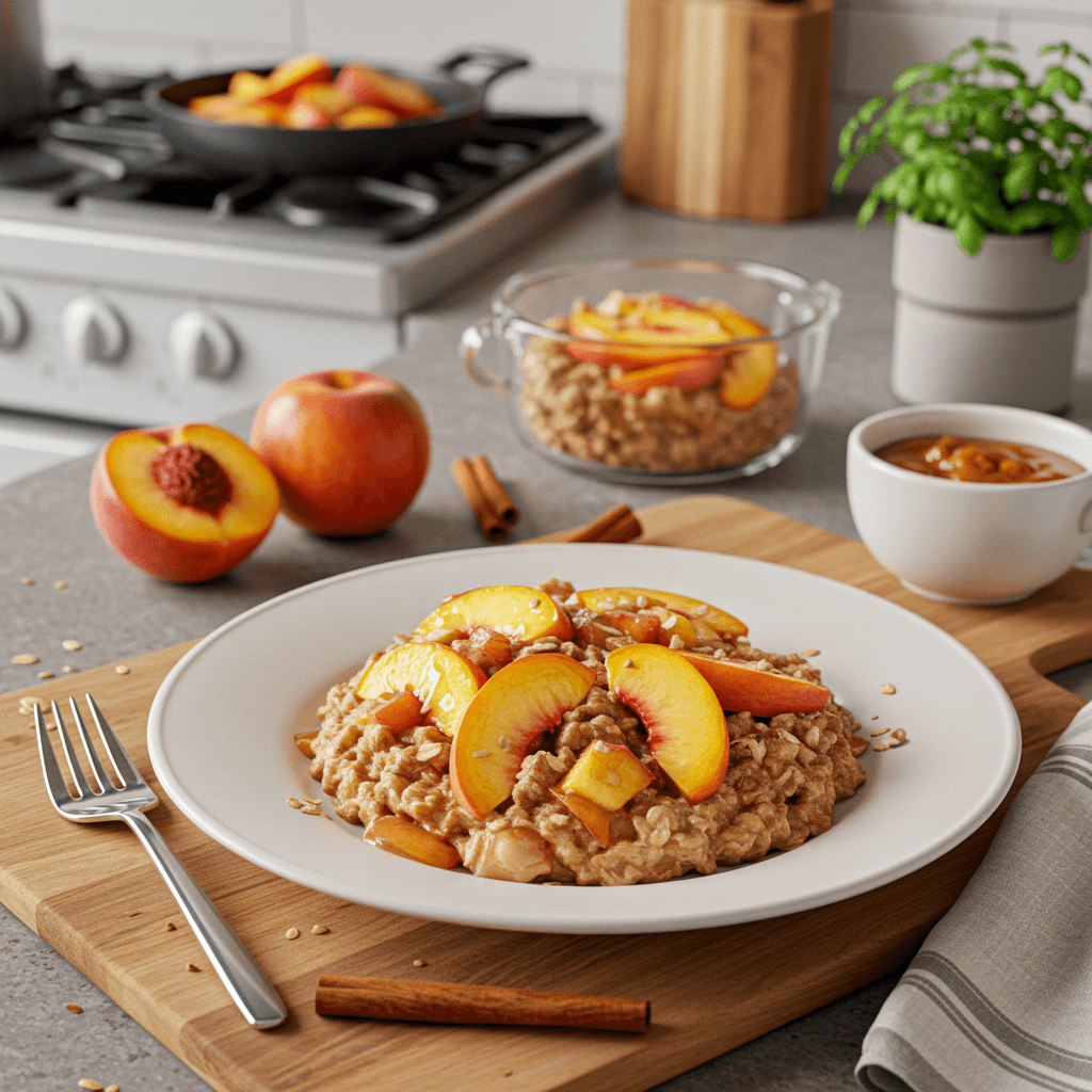 Perfectly Peachy Cinnamon Oat Breakfast Bowl